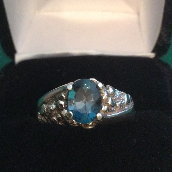 Atlanta Gem & Mineral Show Jewelry - Genuine Rare London Blue Topaz Ring